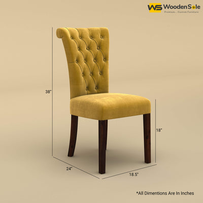 Kia Dining Chair (Velvet, Mustard Yellow)