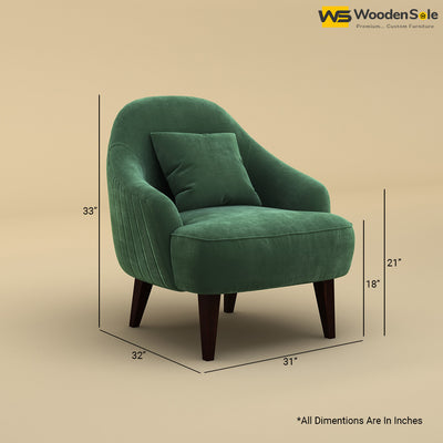 Opera Lounge Chair (Velvet, Forest Green)