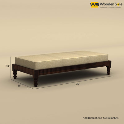 Aya Diwan Settee With Mattress (Walnut Finish)