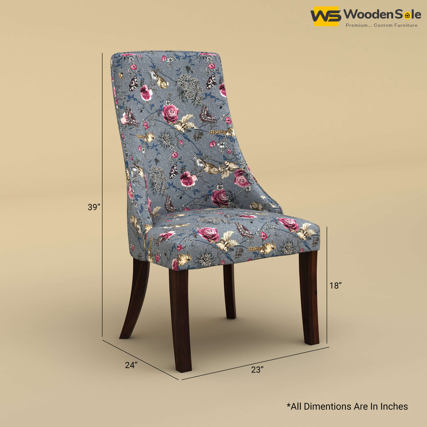 Dublin Dining Chair (Cotton, Floral Printed)