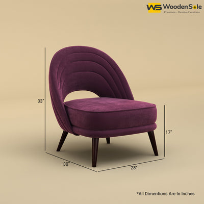 Nyra Lounge Chair (Velvet, Dark Purple)