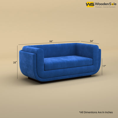 Vedant Two Seater Sofa (Velvet, Royal Blue)