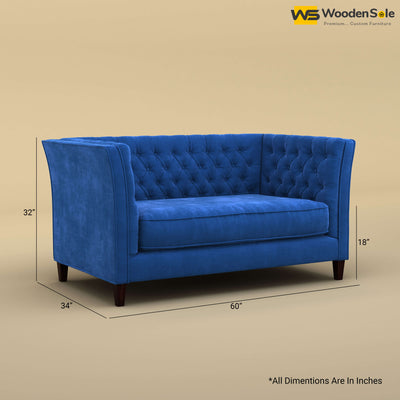 Divit Loveseat (Velvet, Royal Blue)