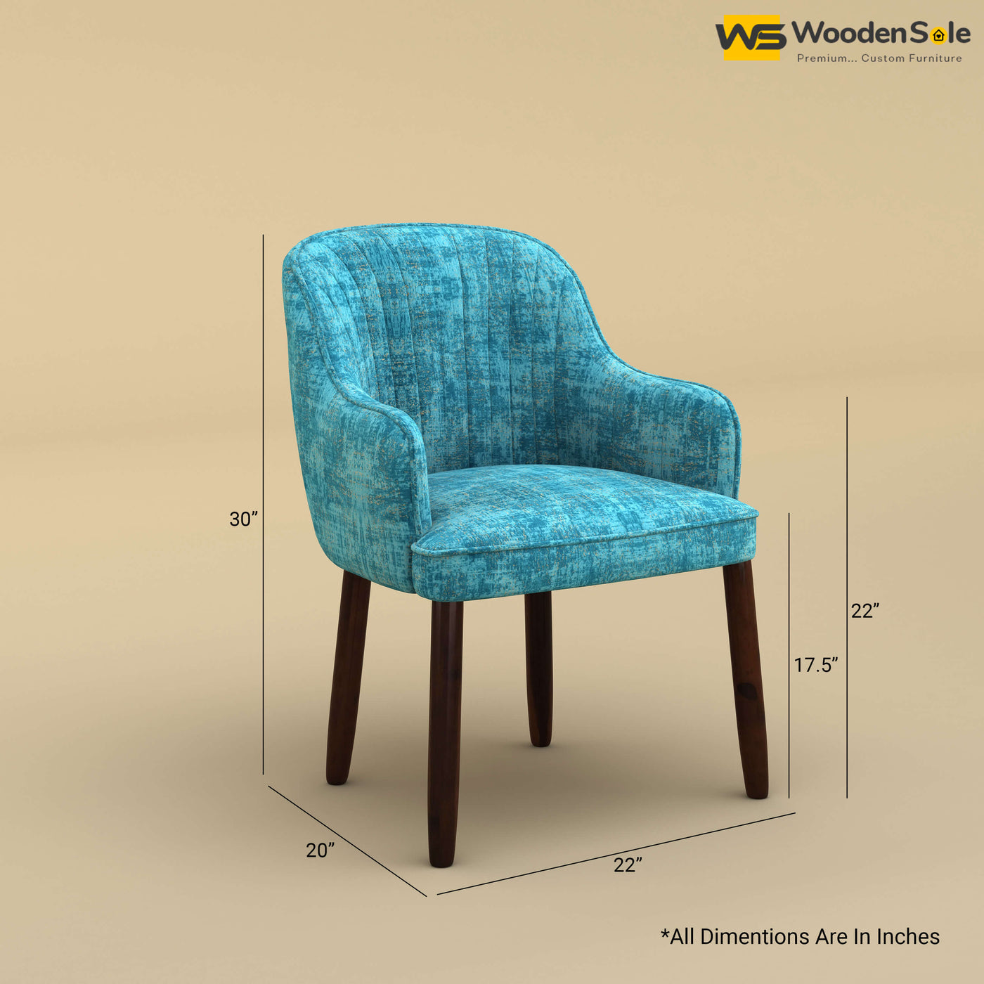 Madrid Dining Chair (Cotton, Teal Blue)