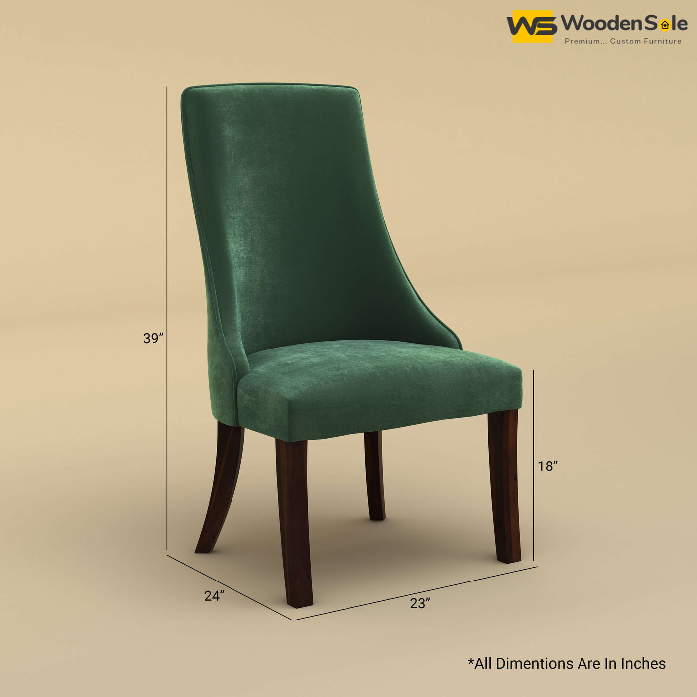 Dublin Dining Chair (Velvet, Forest Green)