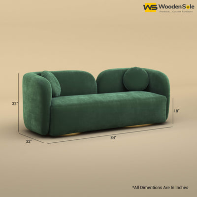 Oslo 3 Seater Interior Sofa (Velvet, Forest Green)