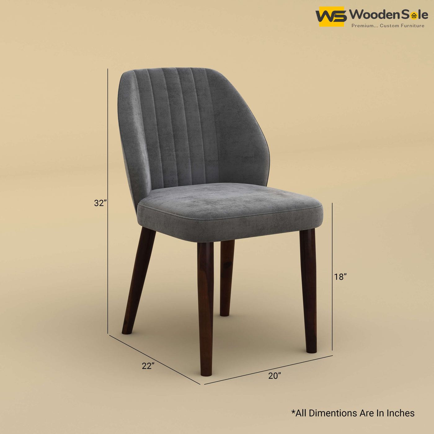 Norway Dining Chair (Velvet, Charcoal Gray)