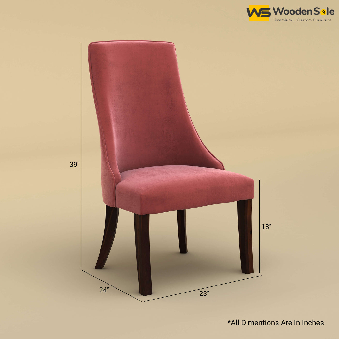 Dublin Dining Chair (Velvet, Pink)