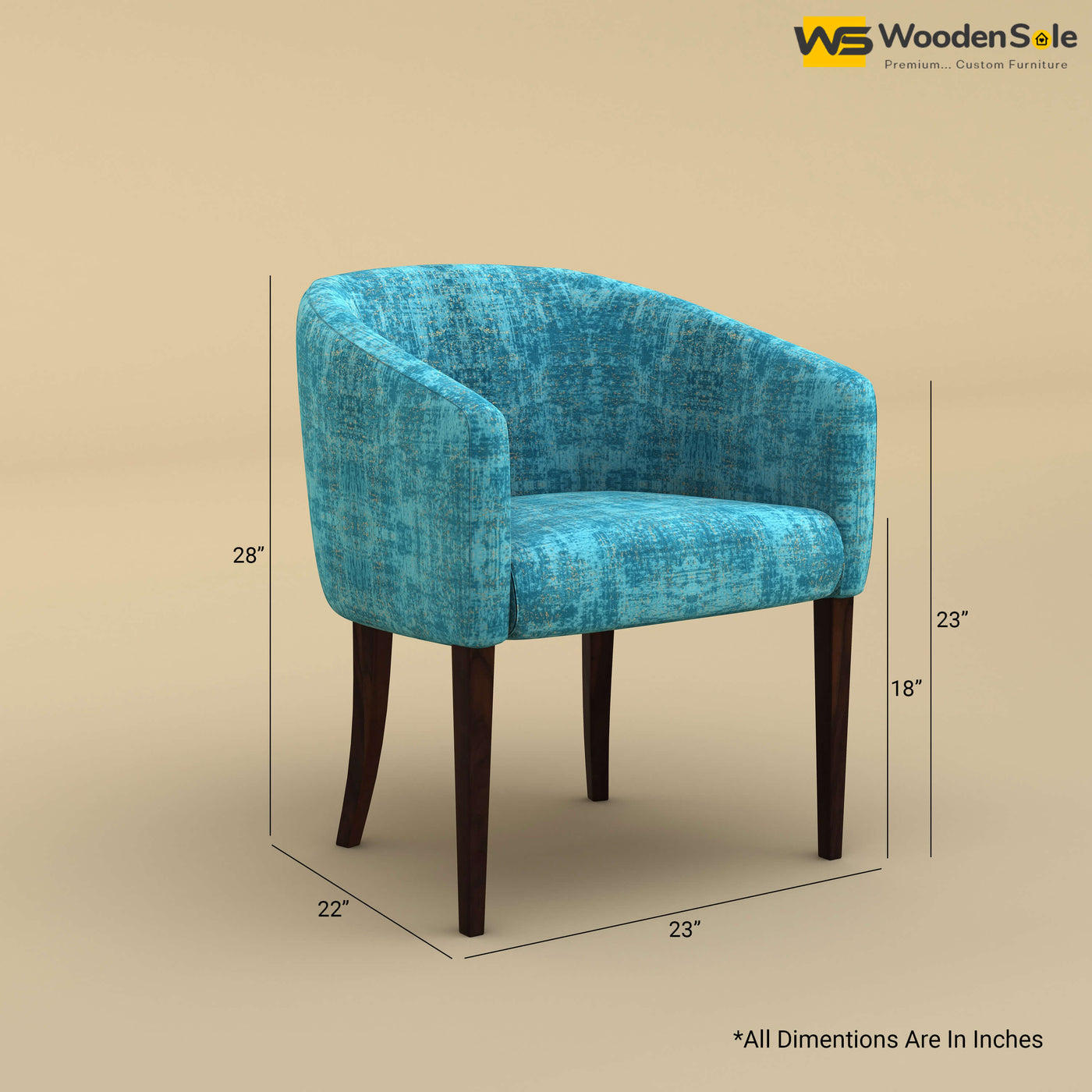 Florence Dining Chair (Cotton, Teal Blue)