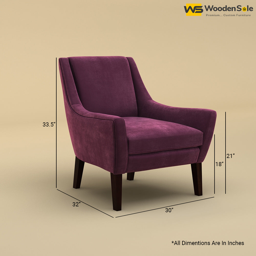 Oscar Lounge Chair (Velvet, Dark Purple)