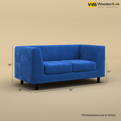 Hardik Loveseat (Velvet, Royal Blue)