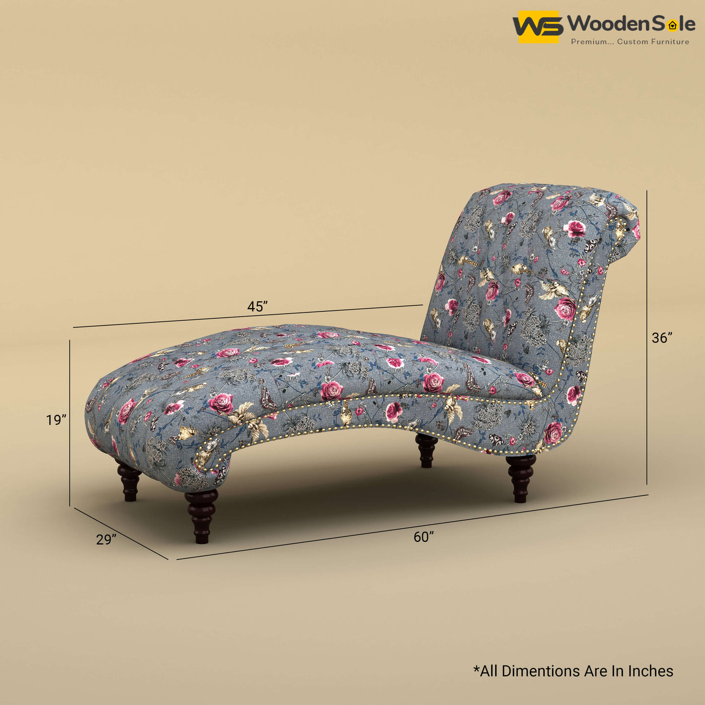 Toronto Chaise Lounge (Cotton, Floral Printed)