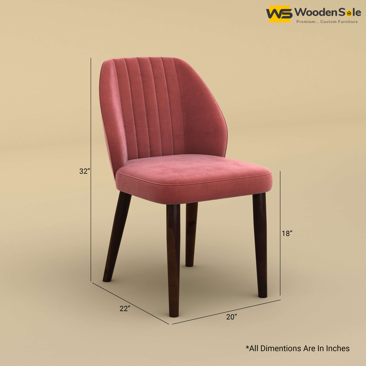 Norway Dining Chair (Velvet, Pink)