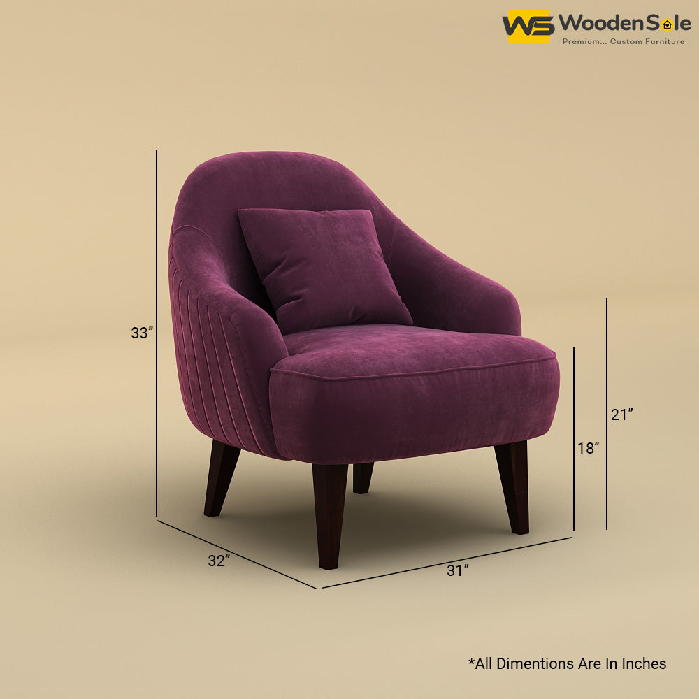 Opera Lounge Chair (Velvet, Dark Purple)