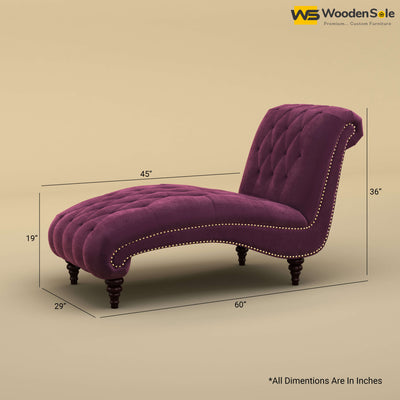 Toronto Chaise Lounge (Velvet, Dark Purple)