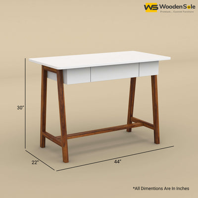 Modern Study Table (White & Honey Finish)