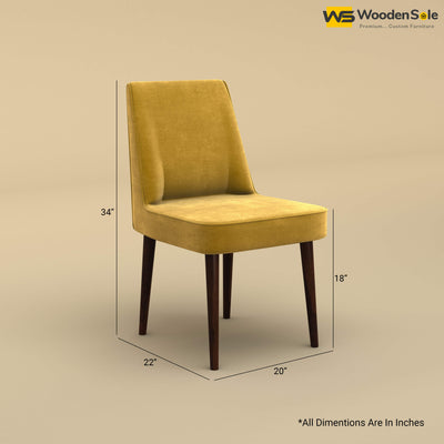 Hardik Dining Chair (Velvet, Mustard Yellow)