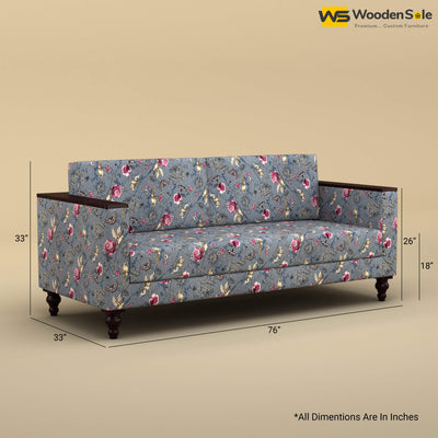 Tivoli 3 Seater Fabric Sofa (Cotton, Floral Printed)