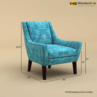 Oscar Lounge Chair (Cotton, Teal Blue)