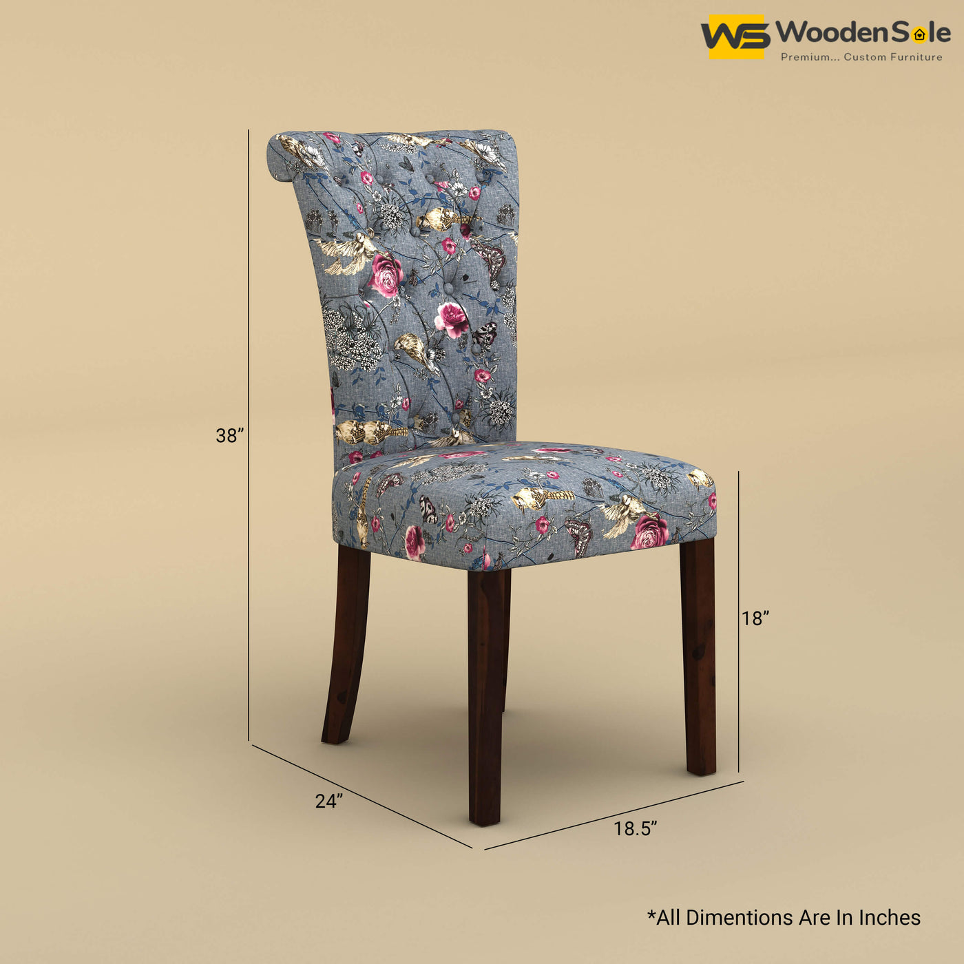 Kia Dining Chair (Cotton, Floral Printed)