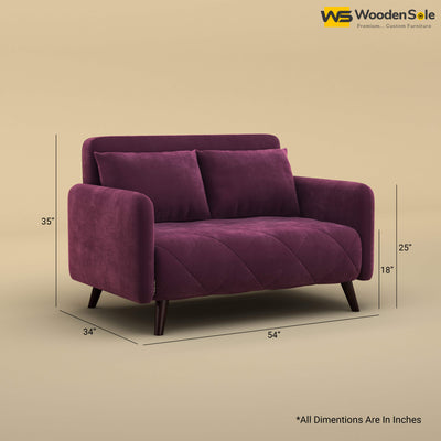 Parth Loveseat (Velvet, Dark Purple)