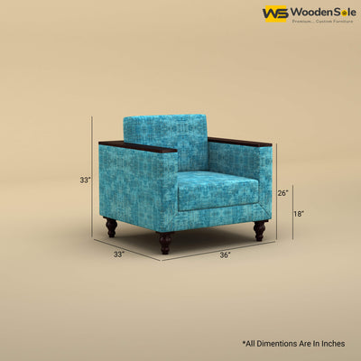 Tivoli 1 Seater Fabric Sofa (Cotton, Teal Blue)