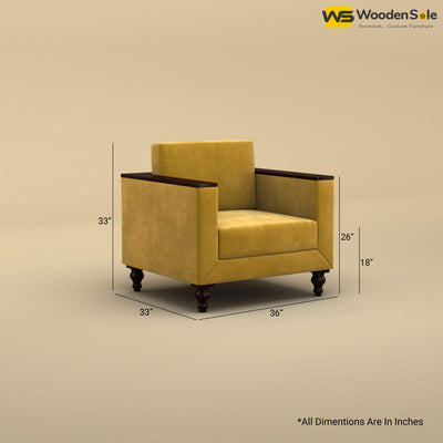 Tivoli 1 Seater Fabric Sofa (Velvet, Mustard Yellow)