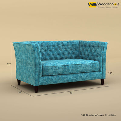 Divit Loveseat (Cotton, Teal Blue)