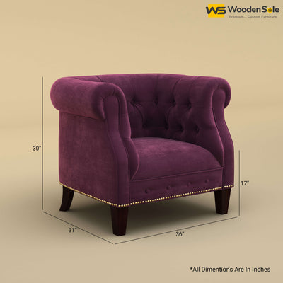 Olivia Wing Chair (Velvet, Dark Purple)