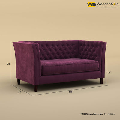 Divit Loveseat (Velvet, Dark Purple)