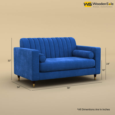 Sashwat Loveseat (Velvet, Royal Blue)