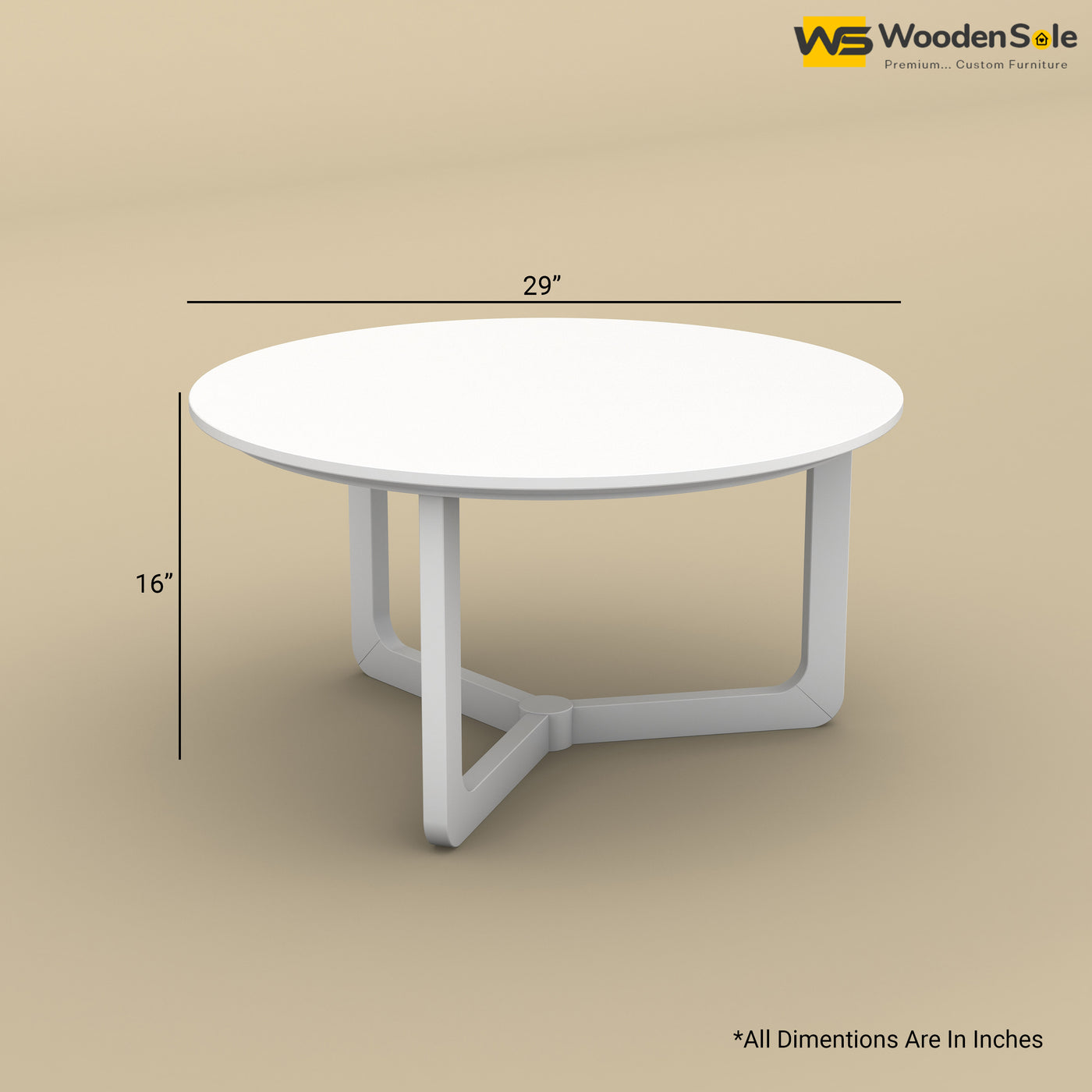 Trayo Round Coffee Table (White Finish)