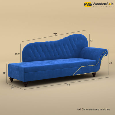 Royal Chaise Lounge (Velvet, Royal Blue)