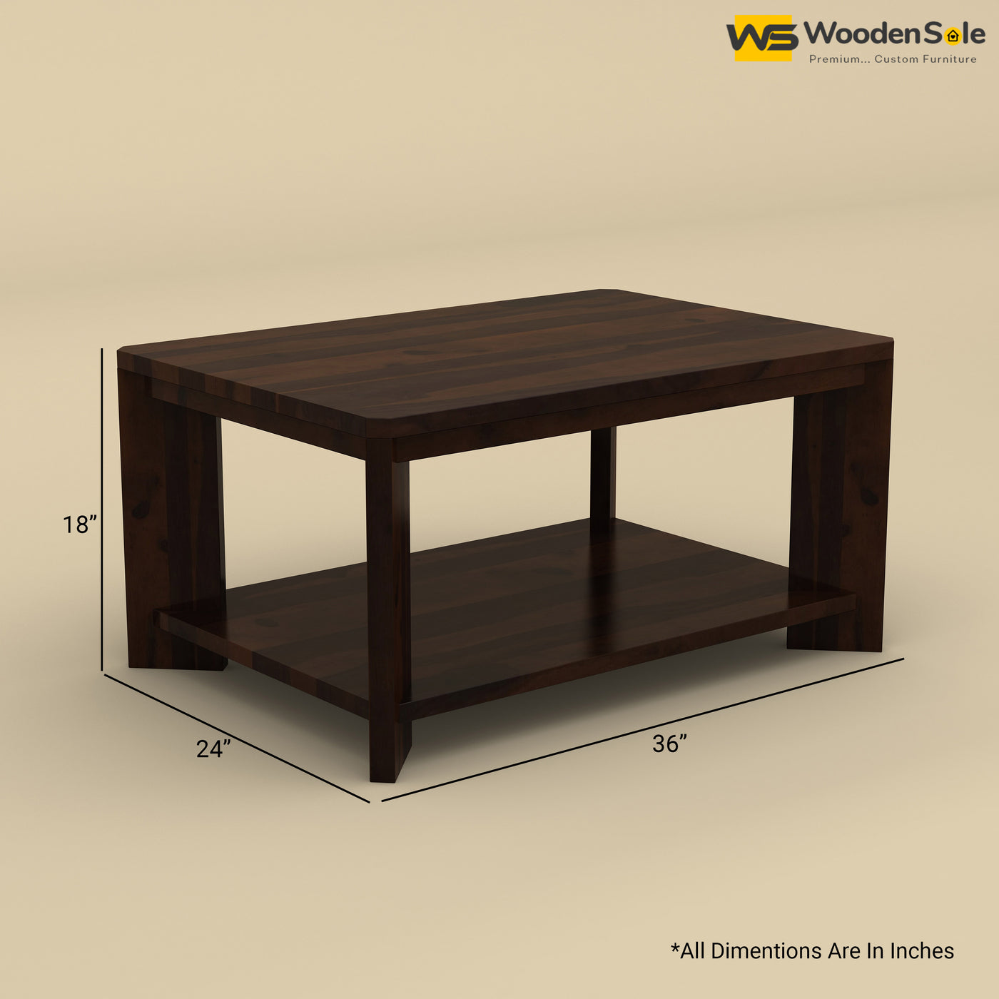 Wooden Coffee Table (Walnut Finish)