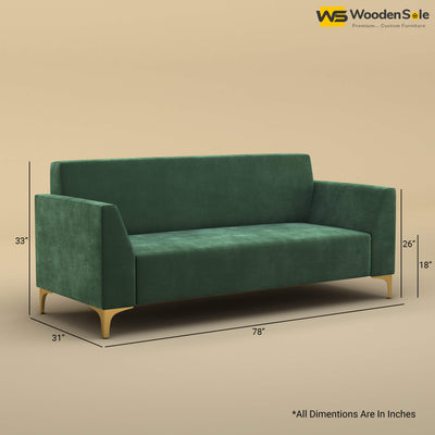 Nayobi 3 Seater Sofa (Velvet, Forest Green)