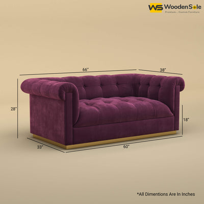 Morrison 2 Seater Fabric Sofa (Velvet, Dark Purple)