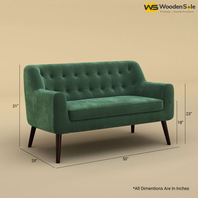 Viraj Loveseat Sofa (Velvet, Forest Green)