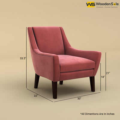 Oscar Lounge Chair (Velvet, Pink)