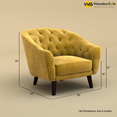 Verona Lounge Chair (Velvet, Mustard Yellow)