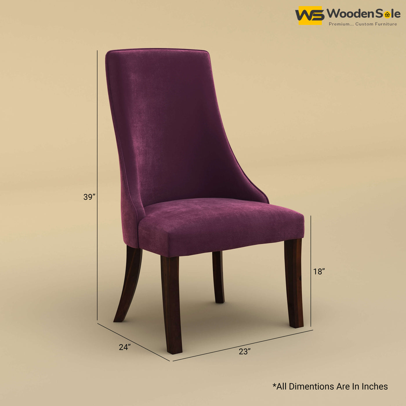 Dublin Dining Chair (Velvet, Dark Purple)