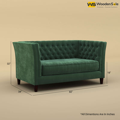 Divit Loveseat (Velvet, Forest Green)