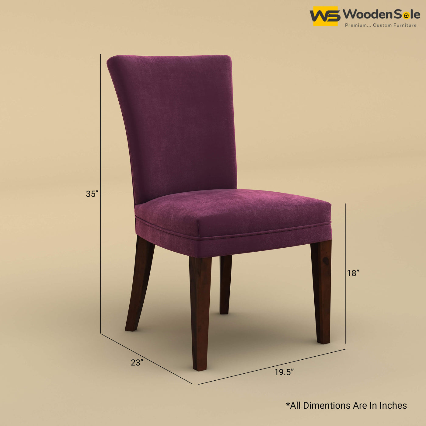 Bently Dining Chair (Velvet, Dark Purple)