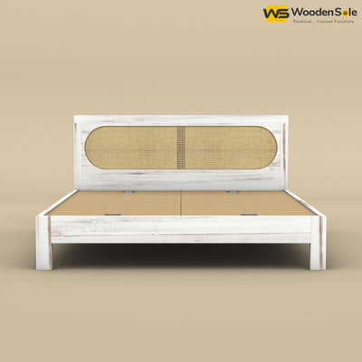 Wooden Sole Caning Bed (King Size, Distress Finish)