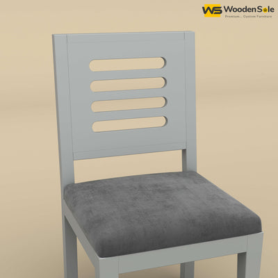 Sheesham Wood Dining Chair with Cushion (Gray Finish)