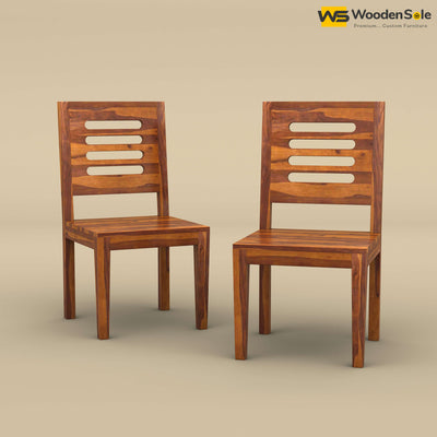 Sheesham Wood Dining Chairs - Set of 2 (Honey Finish)