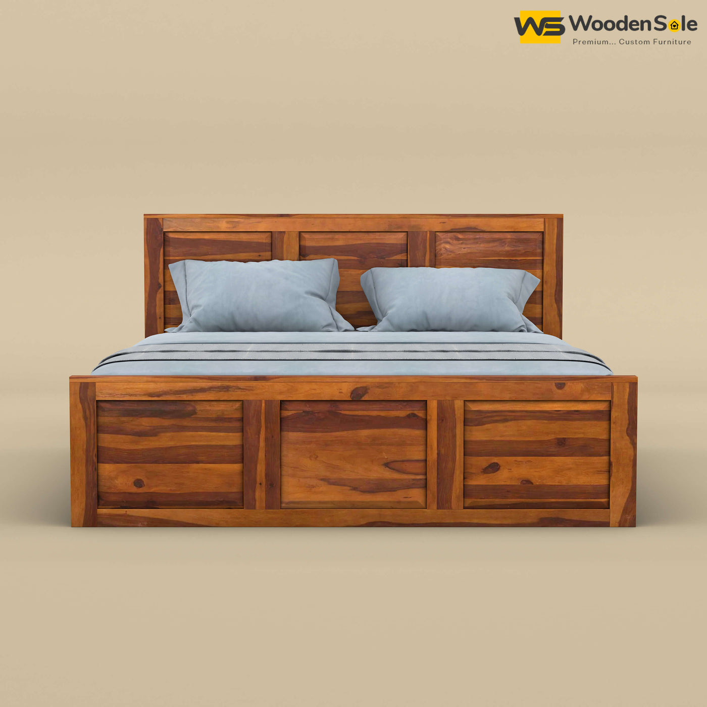 Big Diamond Without Storage Bed (King Size, Honey Finish)