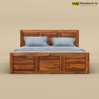 Big Diamond Without Storage Bed (King Size, Honey Finish)