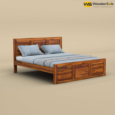 Big Diamond Without Storage Bed (King Size, Honey Finish)