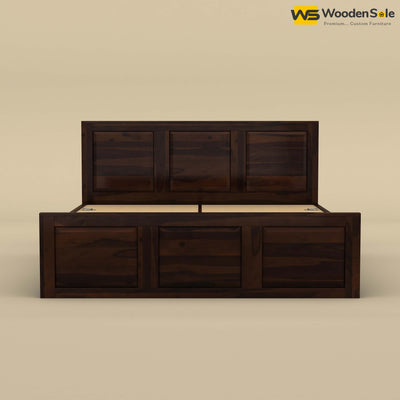 Big Diamond Box Storage Bed (King Size, Walnut Finish)