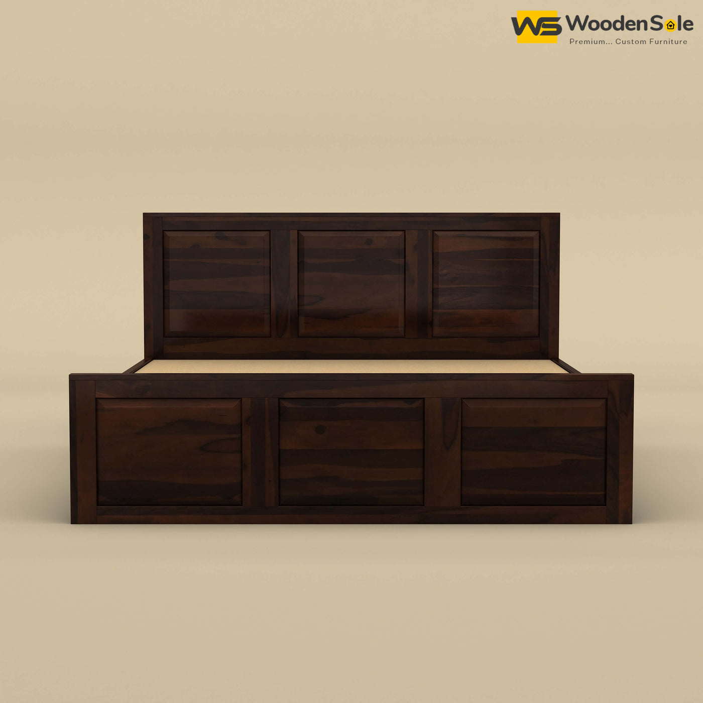 Big Diamond Hydraulic Storage Bed (King Size, Walnut Finish)